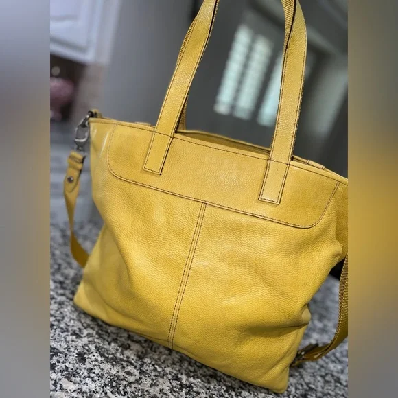 Yellow Leather Tote Bag - Picture 2 of 5